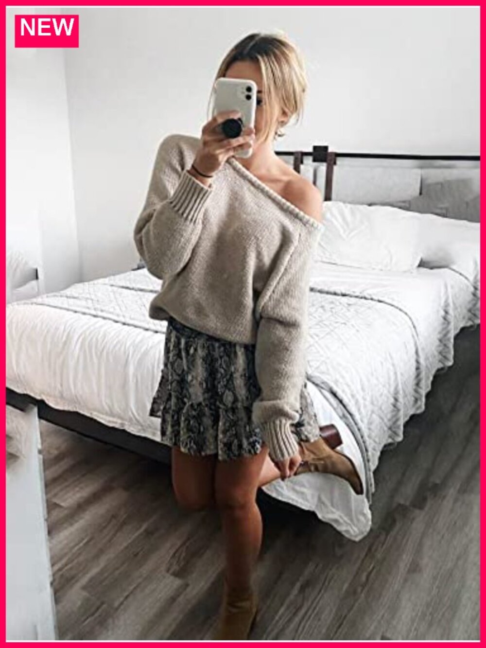 Oversized Chunky Knit Pullover Sweater Long Sleeve Slouchy Crew Neck - Picture 5 of 6